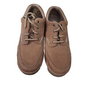 MENS BEIGE LIGHT BROWN BASS OXFORDS DRESS CASUAL COMFORT SHOES‎ SIZE 8.5 M